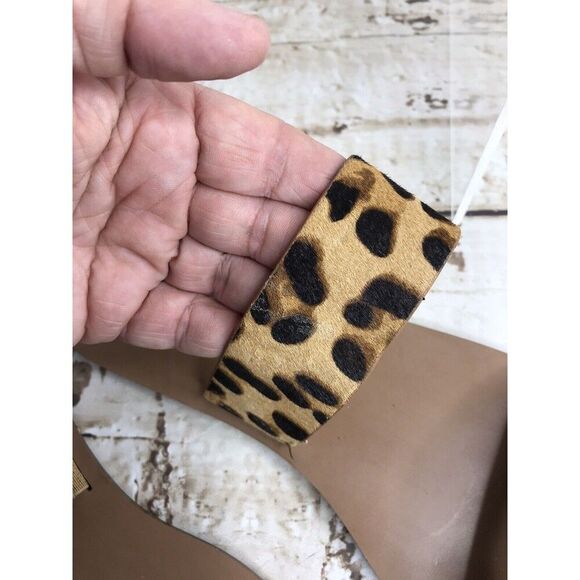 J. Crew Factory Womens Animal Print Calf Hair Leather Double Strap Sandals Sz 9 - Picture 9 of 11